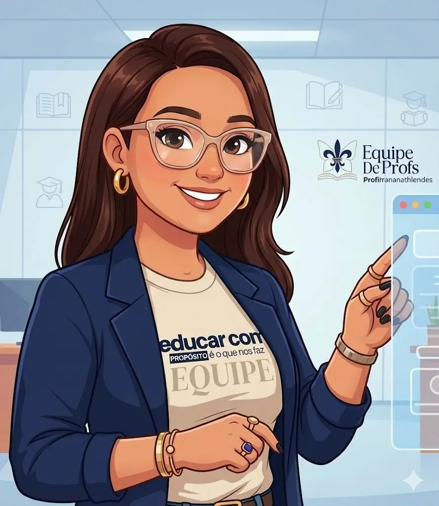 Ilustração da Mar.IA, agente pedagógica da Equipe de Profs